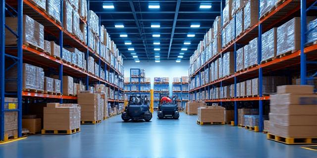Interior of NQS Level 1 Columbus Ohio warehouse with robotic picking systems